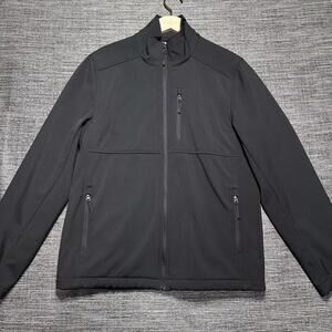 Outdoor Life Jacket Men's Medium Black Full Zip Softshell Full Zip